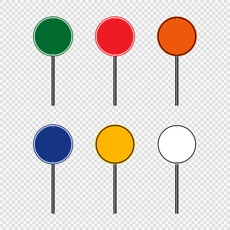set traffic sign,Road board signs isolated on transparent background. Vector illustrationのイラスト素材