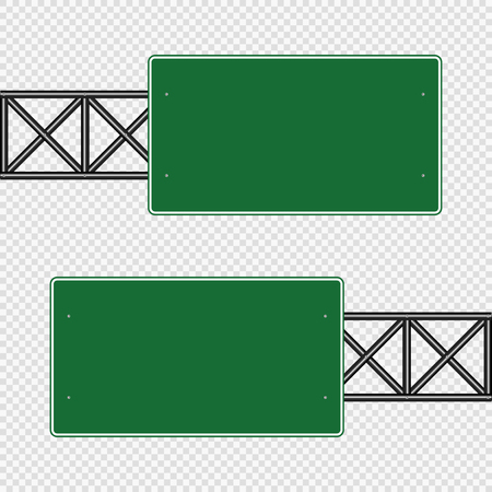 Green traffic sign,Road board signs isolated on transparent background. Vector illustrationのイラスト素材