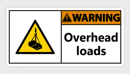 Warning overhead loads Sign on transparent backgroundのイラスト素材