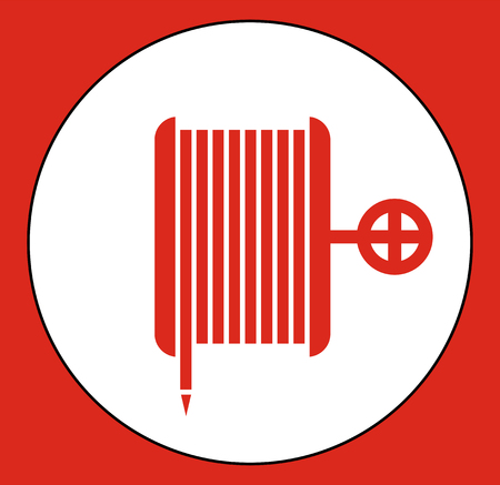 Fire Reel Hose Floor Sign on white background,Vector llustrationのイラスト素材