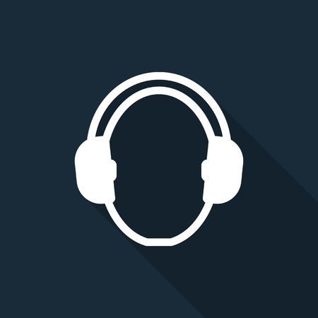 Symbol Wear hearing protection on black background,Vector illustrationのイラスト素材