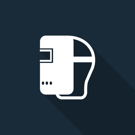 Symbol Wear Welding Helmet On black Background,Vector illustrationのイラスト素材