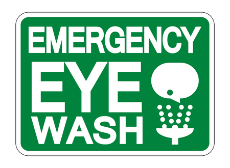 Emergency Eye Wash Sign Isolate On White Background,Vector Illustrationのイラスト素材