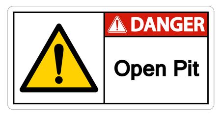 Danger Open Pit Symbol Sign Isolate On White Background,Vector Illustrationのイラスト素材