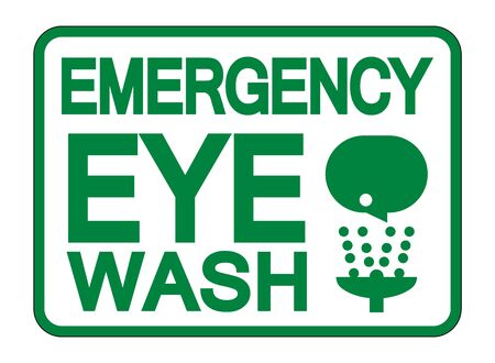 Emergency Eye Wash Sign Isolate On White Background,Vector Illustrationのイラスト素材