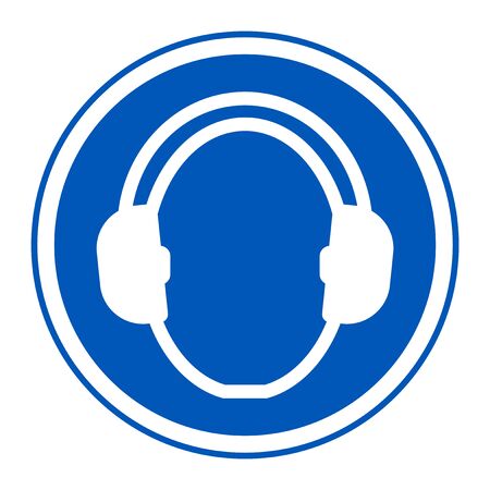 Symbol Wear hearing protection Isolate On White Background,Vector Illustration EPS.10のイラスト素材