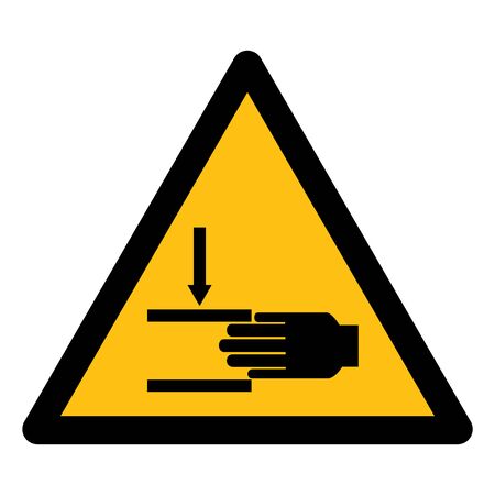 Beware Of Crushing Hand Symbol Isolate On White Background,Vector Illustrationのイラスト素材
