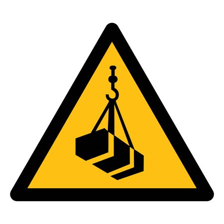 Beware Overhead Load Symbol Isolate On White Background,Vector Illustrationのイラスト素材