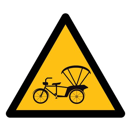 Beware Tricycle Symbol Sign Isolate On White Background,Vector Illustrationのイラスト素材