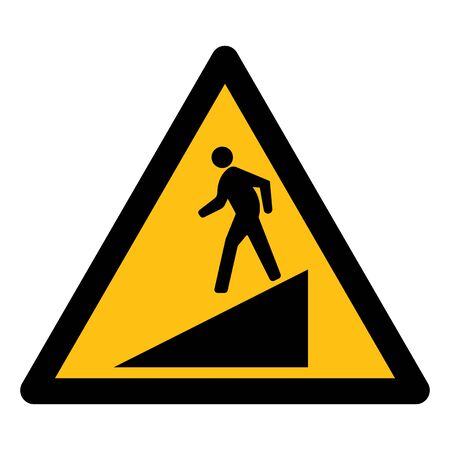 Beware Slope Symbol Sign Isolate On White Background,Vector Illustrationのイラスト素材
