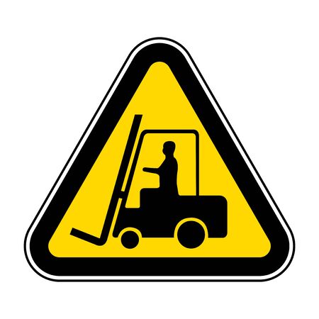 Beware Forklift Symbol Sign Isolate On White Background,Vector Illustration EPS.10のイラスト素材