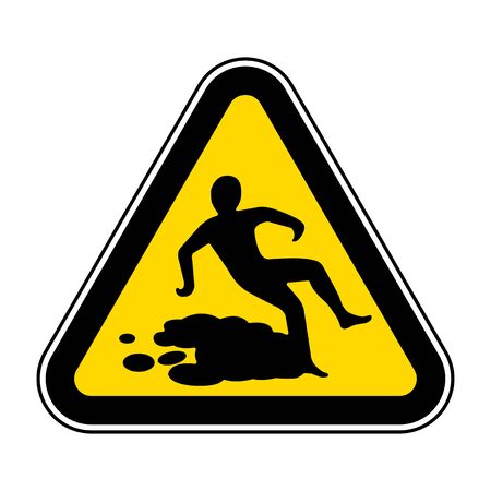 Beware Slippery Surface Symbol Isolate On White Background,Vector Illustration EPS.10のイラスト素材