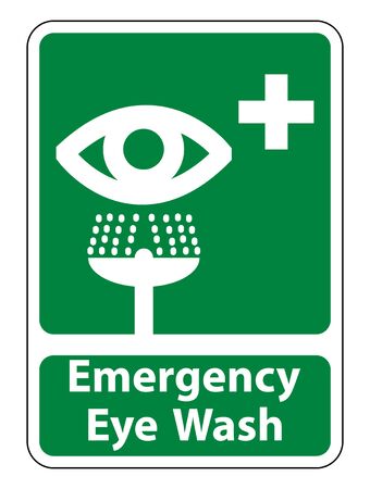 Emergency Eye Wash Sign Isolate On White Background,Vector Illustrationのイラスト素材