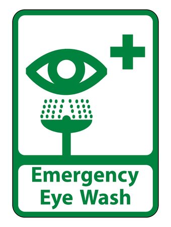 Emergency Eye Wash Sign Isolate On White Background,Vector Illustrationのイラスト素材