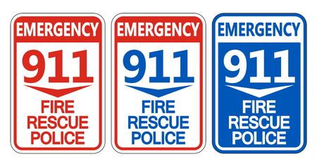 911 Fire Rescue Police Symbol Sign Isolate On White Background,Vector Illustration EPS.10