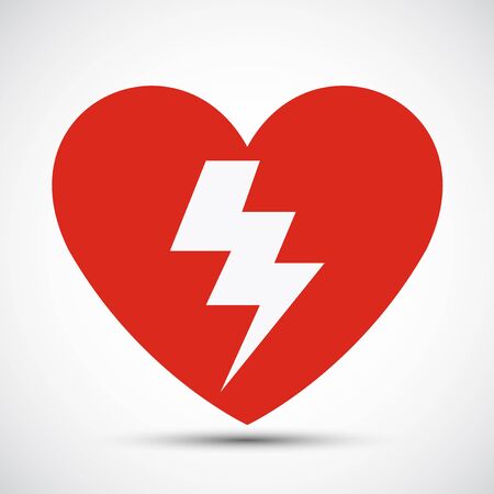 Aed heart red icon Symbol Sign Isolate on White Background,Vector Illustration EPS.10のイラスト素材