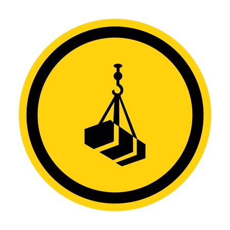 Beware Overhead Load Symbol Isolate On White Background,Vector Illustrationのイラスト素材