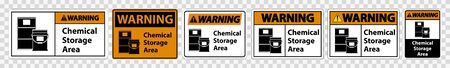 Warning Chemical Storage Symbol Sign Isolate on transparent Background,Vector Illustration のイラスト素材