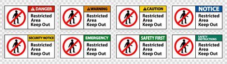Restricted Area Keep Out Symbol Sign Isolated on transparent Background, Vector Illustrationのイラスト素材