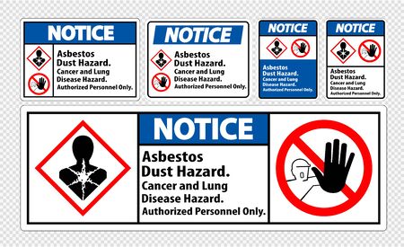 Notice Label Disease Hazard, Authorized Personnel Only Isolate on transparent Background,Vector Illustration のイラスト素材