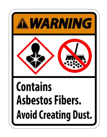 Warning Label Contains Asbestos Fibers,Avoid Creating Dustのイラスト素材