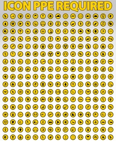 Required Personal Protective Equipment (PPE) Symbol,Safety Iconのイラスト素材