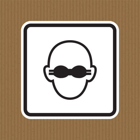 Symbol Wear Opaque Eye Protection Sign Isolate On White Background,Vector Illustrationのイラスト素材