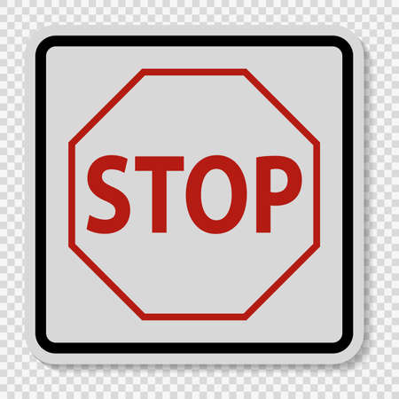 Traffic Road sign Stop warning on transparent backgroundのイラスト素材