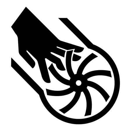 Cutting of Fingers Impeller Blade Symbol Sign Isolate On White Backgroundのイラスト素材