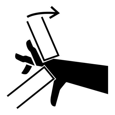 Hand Crush Pinch Point Symbol Sign Isolate on White Backgroundのイラスト素材
