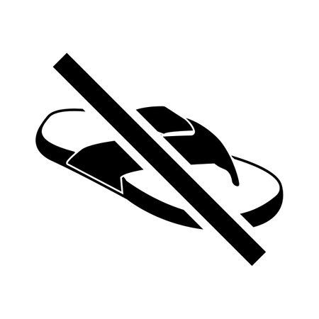 Caution No Open Toed Shoes Sign on white backgroundのイラスト素材