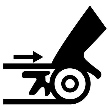Beware Moving Machinery Symbol Sign Isolate On White Background,Vector Illustrationのイラスト素材