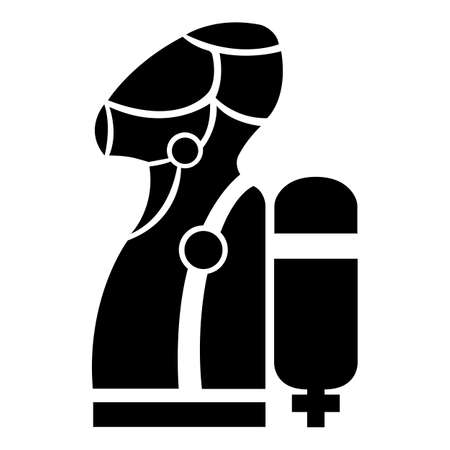 Wear SCBA (Self Contained Breathing Apparatus) Symbol Isolate On White Background,Vector Illustration EPS.10のイラスト素材