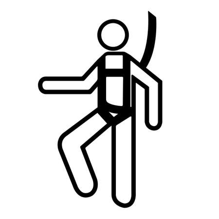 Symbol Wear Safety Harness Sign Isolate On White Background,Vector Illustrationのイラスト素材