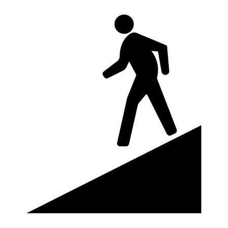 Beware Slope Symbol Sign Isolate On White Background,Vector Illustration EPS.10のイラスト素材