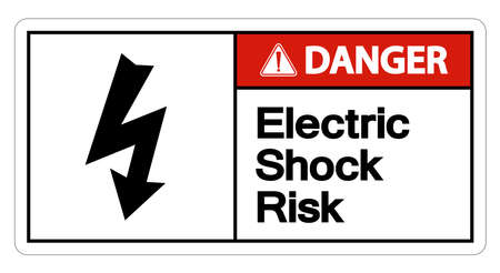 Danger Electric Shock Risk Symbol Sign On White Backgroundのイラスト素材