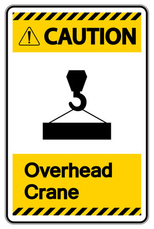 Caution Overhead Crane Symbol Sign On White Backgroundのイラスト素材