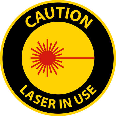 Caution Laser In Use Symbol Sign On White Backgroundのイラスト素材