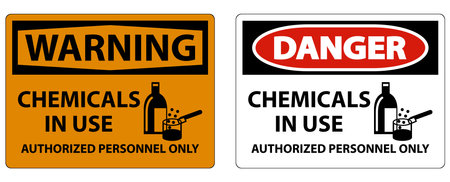 Danger Chemicals In Use Symbol Sign On White Backgroundのイラスト素材