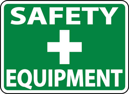 Safety Equipment Sign on white backgroundのイラスト素材