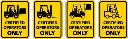 Certified Operators Only Label Sign On White Backgroundのイラスト素材