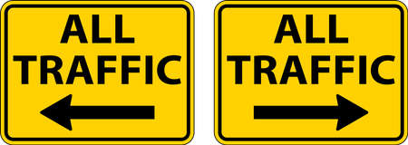 All Traffic Left Arrow Right Arrow Sign On White Backgroundのイラスト素材