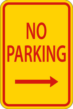 No Parking Right Arrow Sign On White Backgroundのイラスト素材