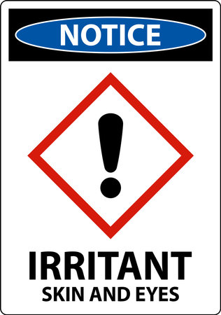 Notice Irritant GHS Sign On White Backgroundのイラスト素材