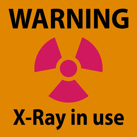 Warning Sign x-ray in use On White Backgroundのイラスト素材