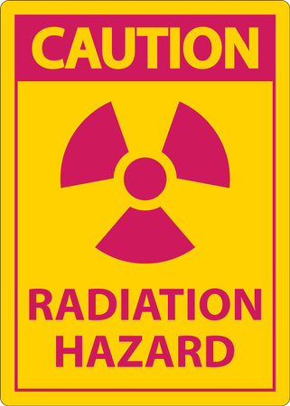 Caution Radiation Hazard Sign On White Backgroundのイラスト素材