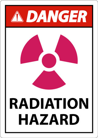 Danger Radiation Hazard Sign On White Backgroundのイラスト素材