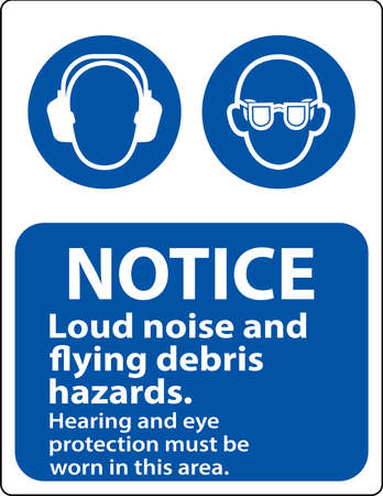Hearing and Eye Protection Sign On White Backgroundのイラスト素材