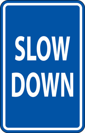 Slow Down Sign On White Backgroundのイラスト素材
