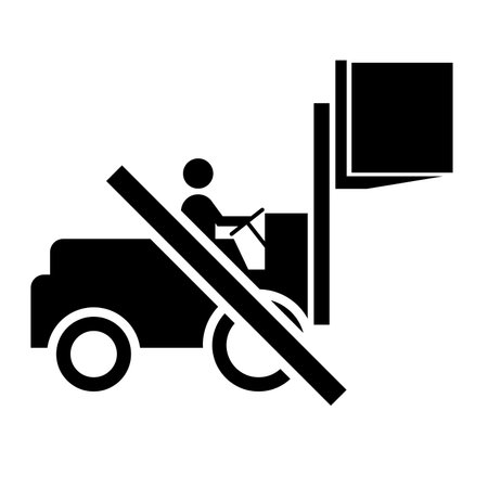 Warning Forklift Symbol, Do Not Drive With Raised Loadのイラスト素材